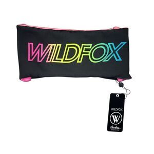WILDFOX Women’s XS Strapless Bikini Top Black Pink Rainbow Swimwear NEW